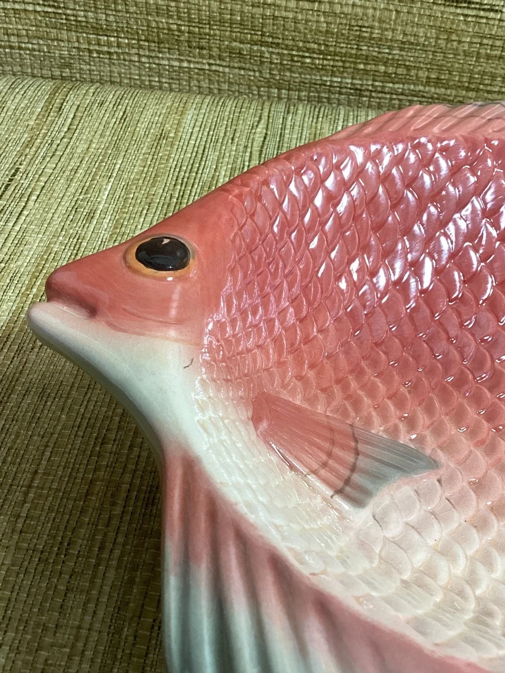 Fitz & Floyd Pink Fish-Shaped Ceramic Bowl - Decorative  Fish Dish